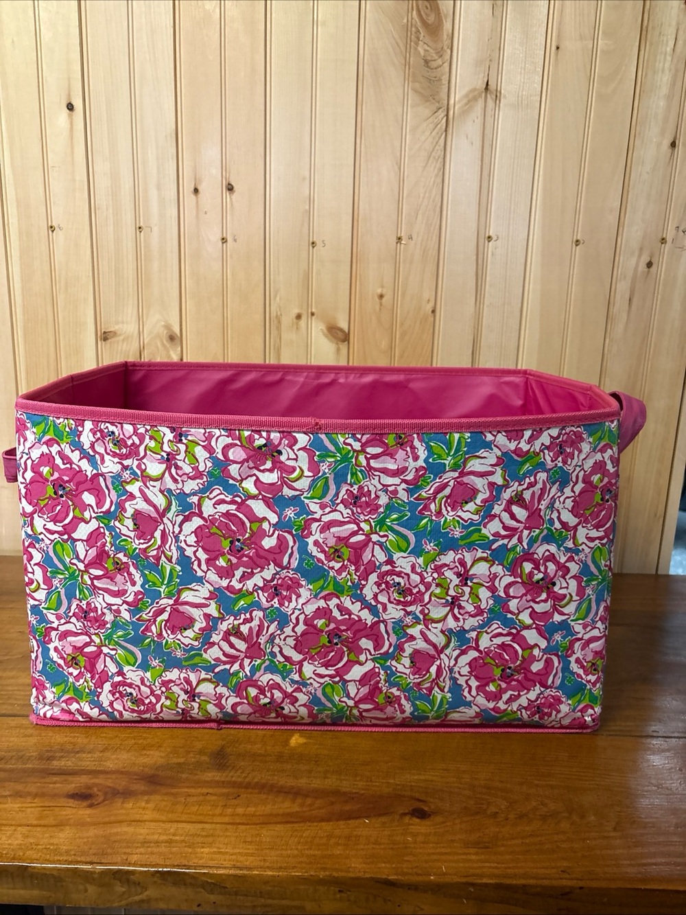 Lilly Pulitzer Pink Floral Storage Bin - Decorative Home Organizer